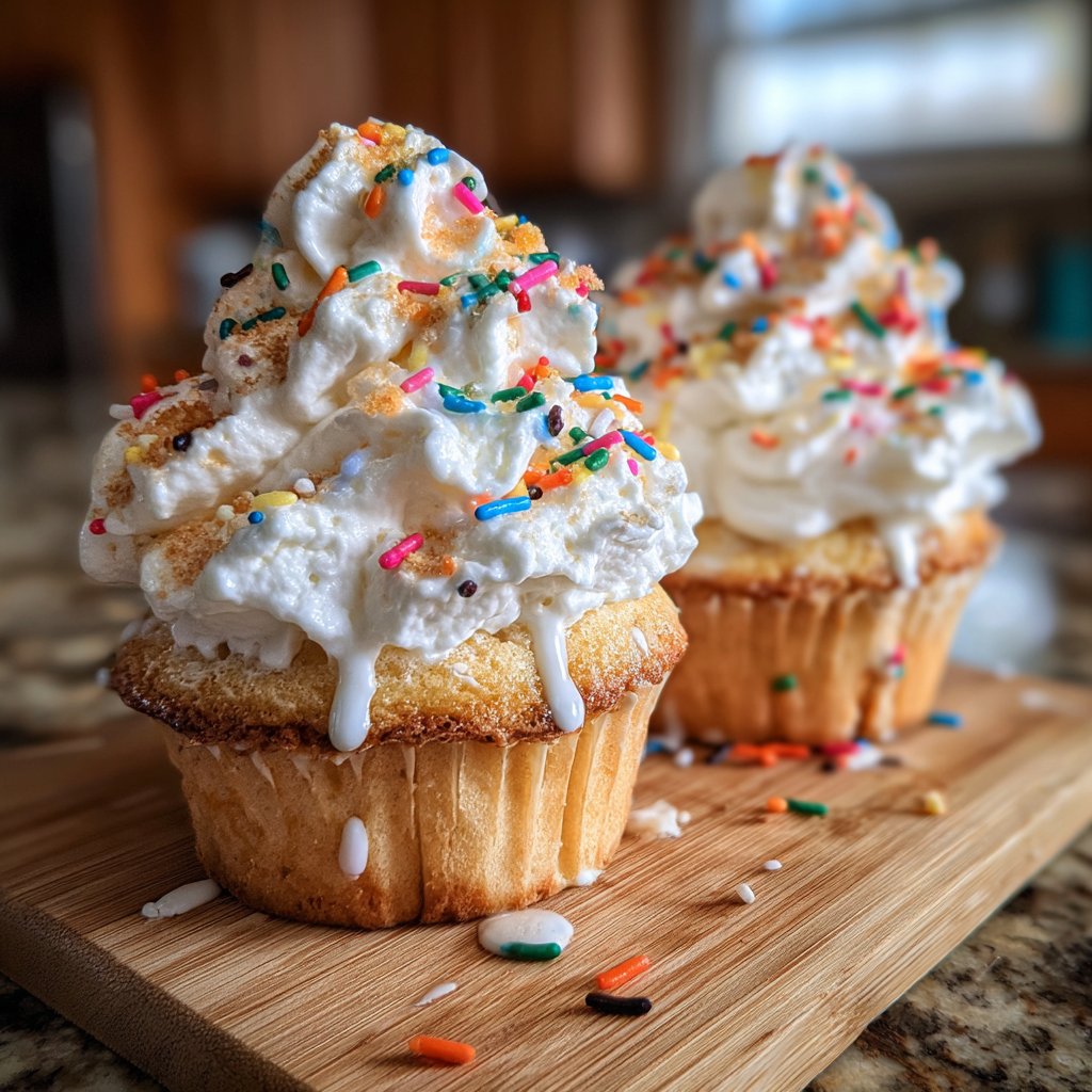 Magic Marshmallow Whipped Cream Cupcakes