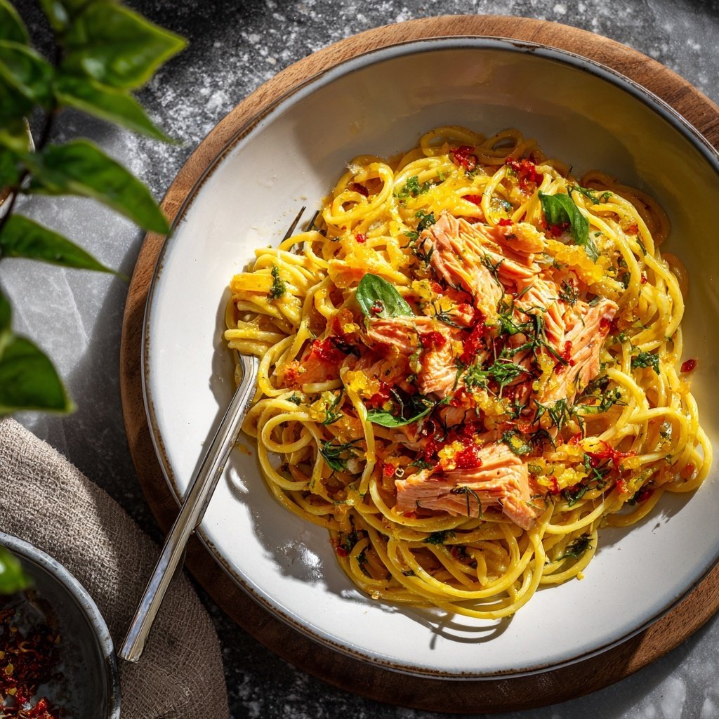 Zesty Orange Salmon Pasta