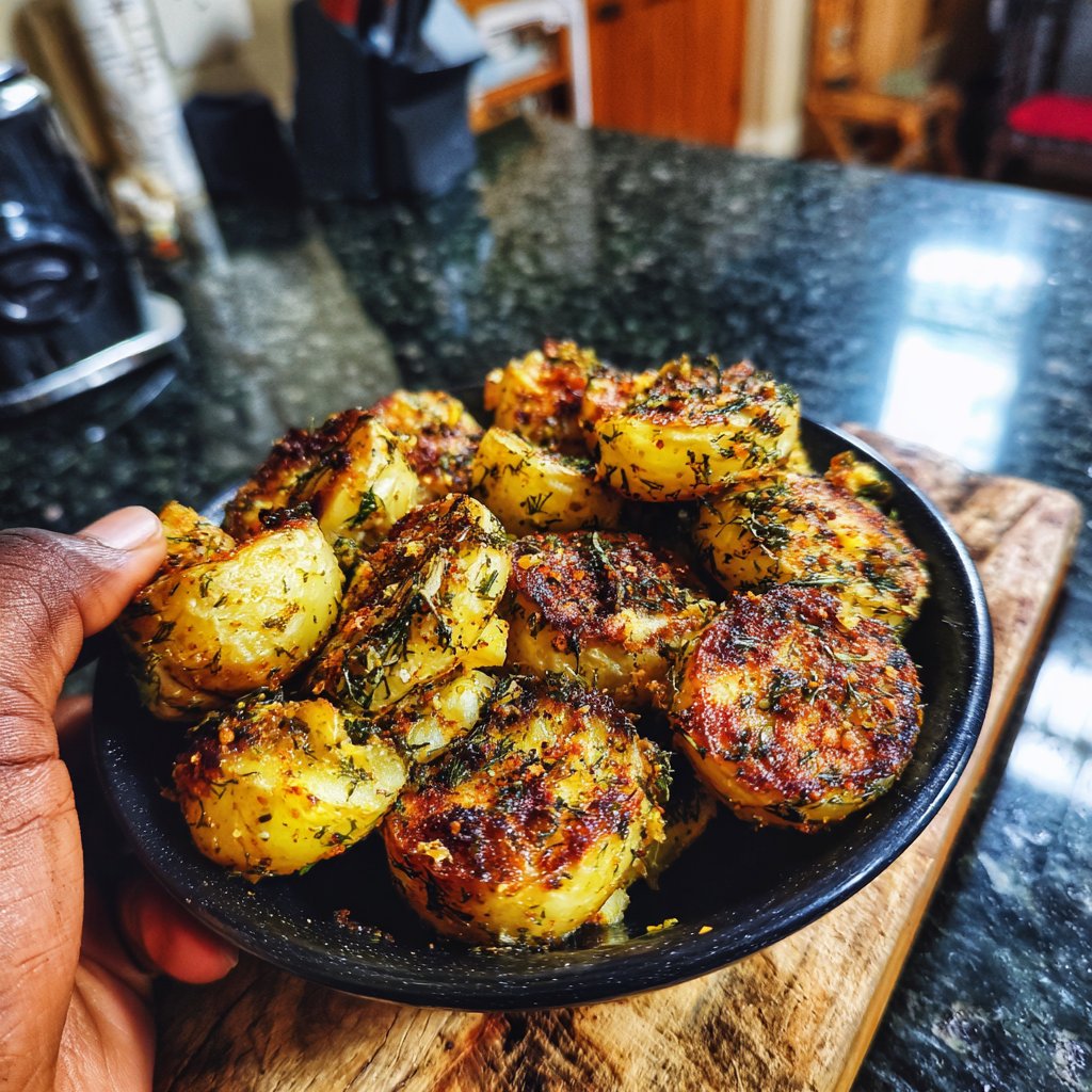 Crispy Dill Pickle Potatoes
