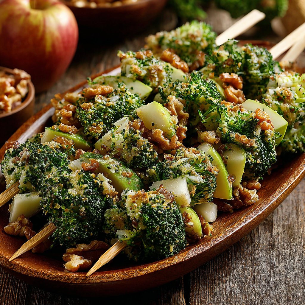 Broccoli Apple Salad Skewers