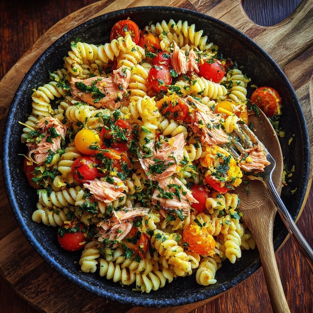 Lemon Zest Salmon Pasta Salad