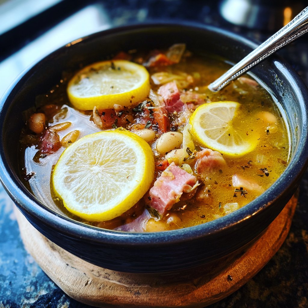 Ham and Bean Soup with Lemon