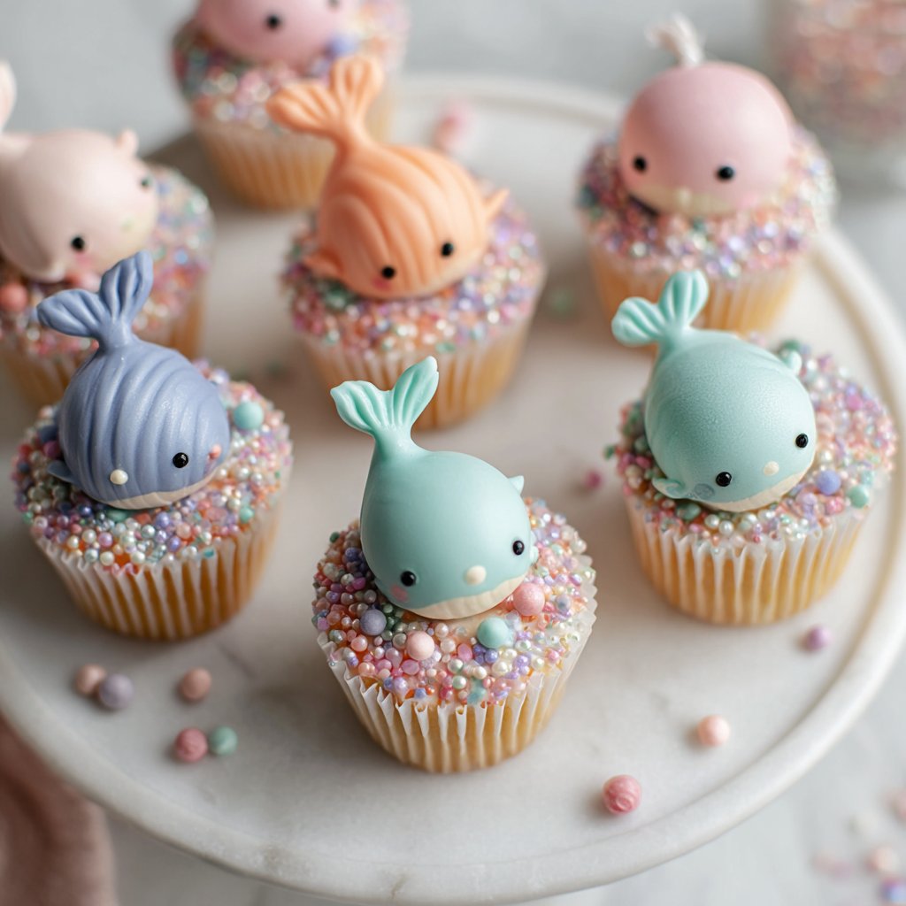 Whimsical Whale Cupcake Toppers